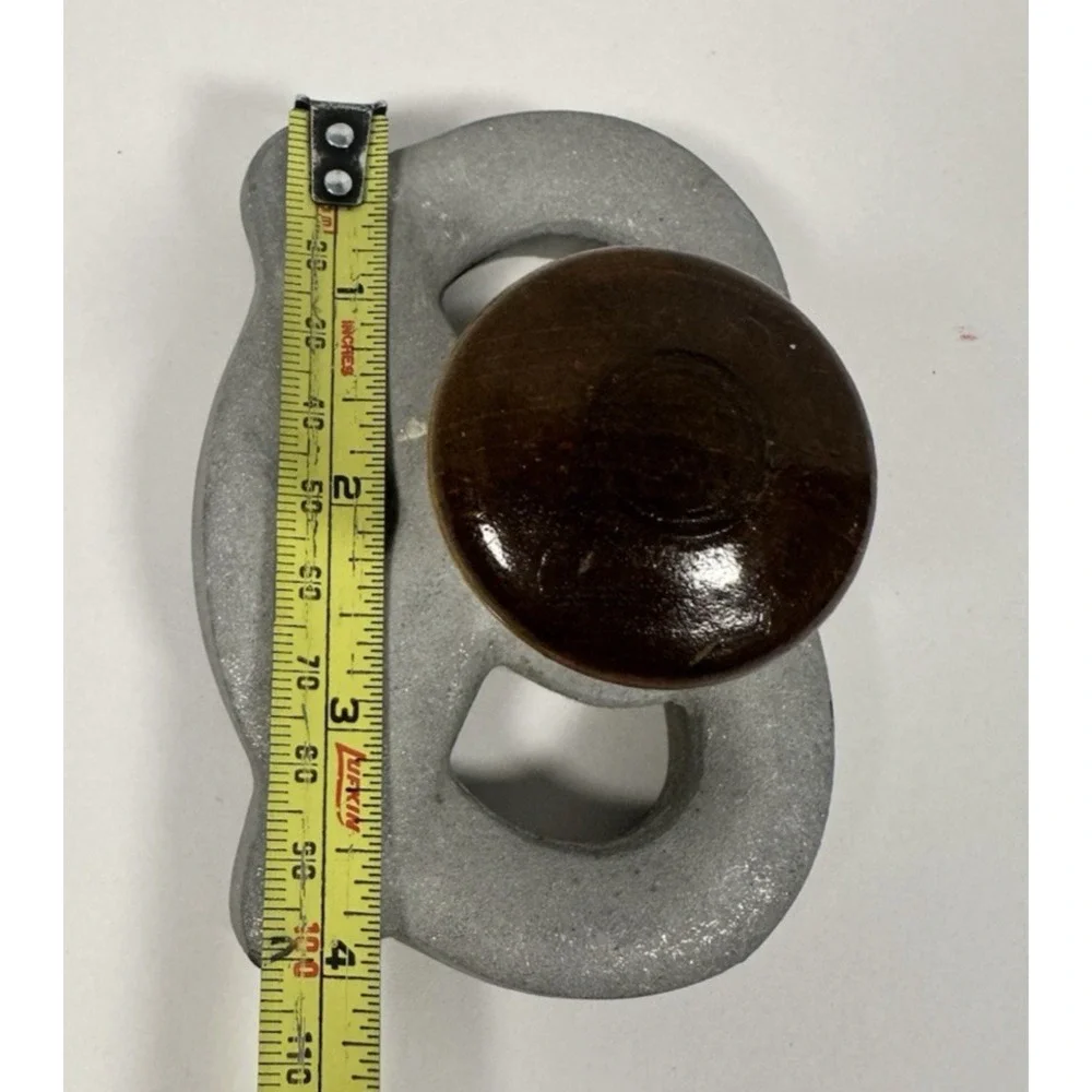 Vintage Cast Aluminum Pretzel Press Cookie Cutter with Wooden Handle